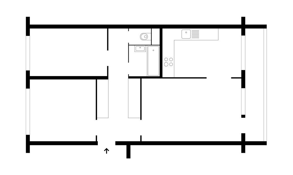 Dispozícia bytu (pôvodný stav)