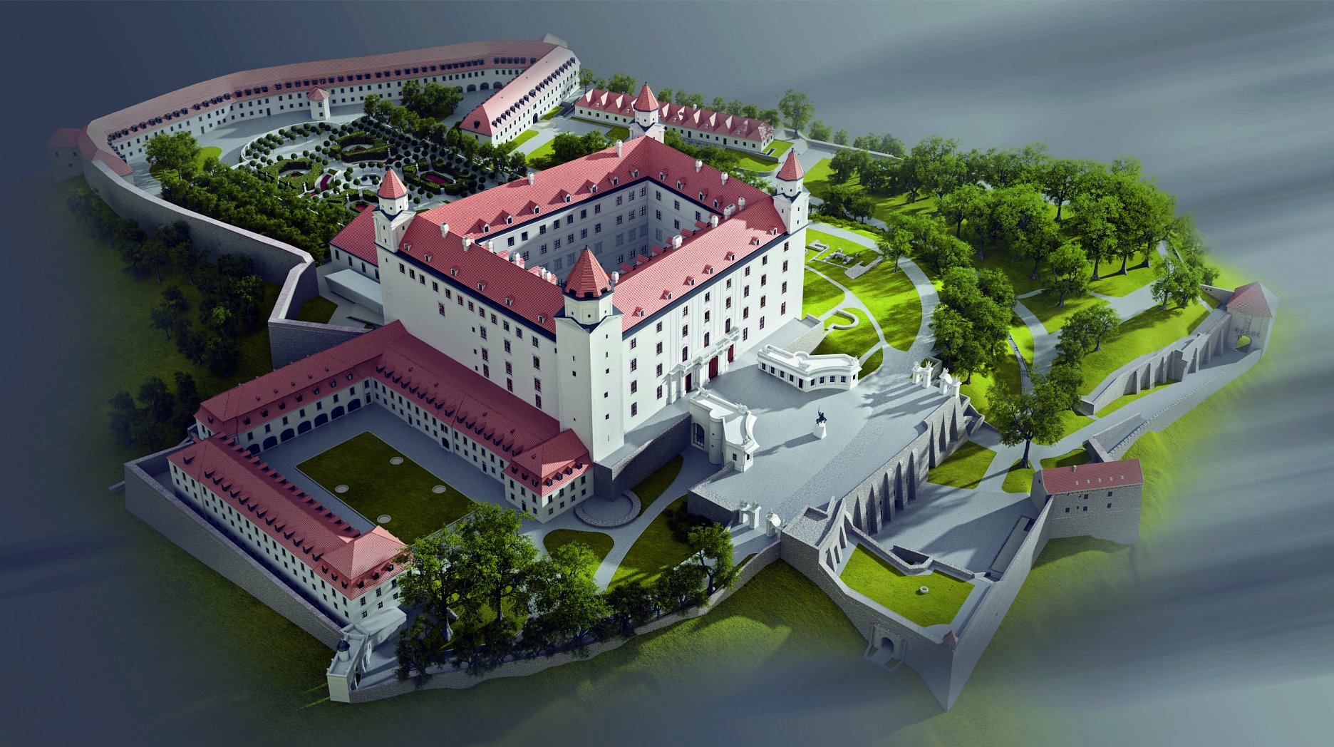 Bratislavský hrad po obnove - vizualizácia