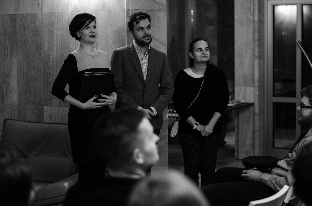 Organizátori Píše ti architektúra 2015. Zľava: Zuzana Duchová, Martin Zaiček, Andrea Dilhoffová.