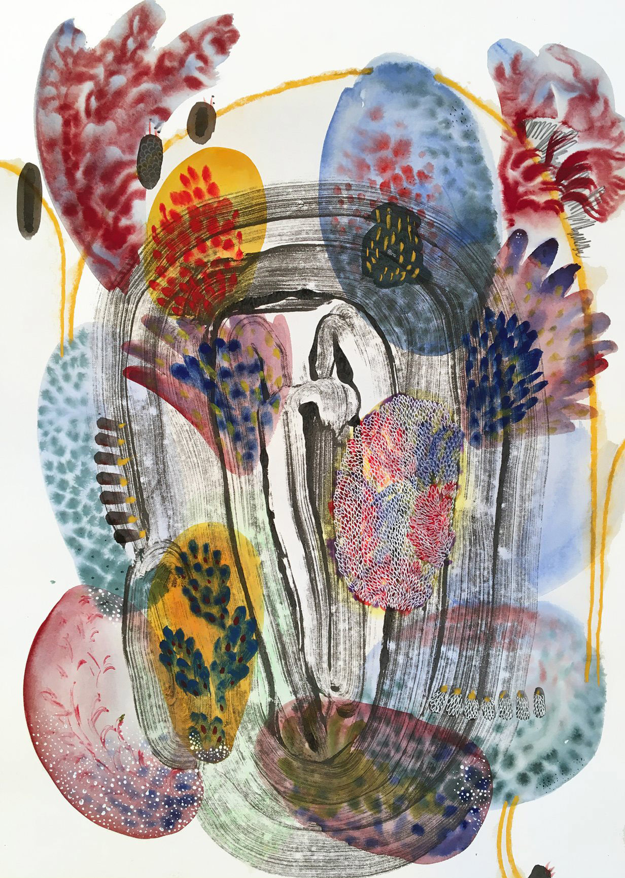 Monika Pascoe Mikyšková: Untitled, 2022 (akvarel a farebná ceruza na papieri)