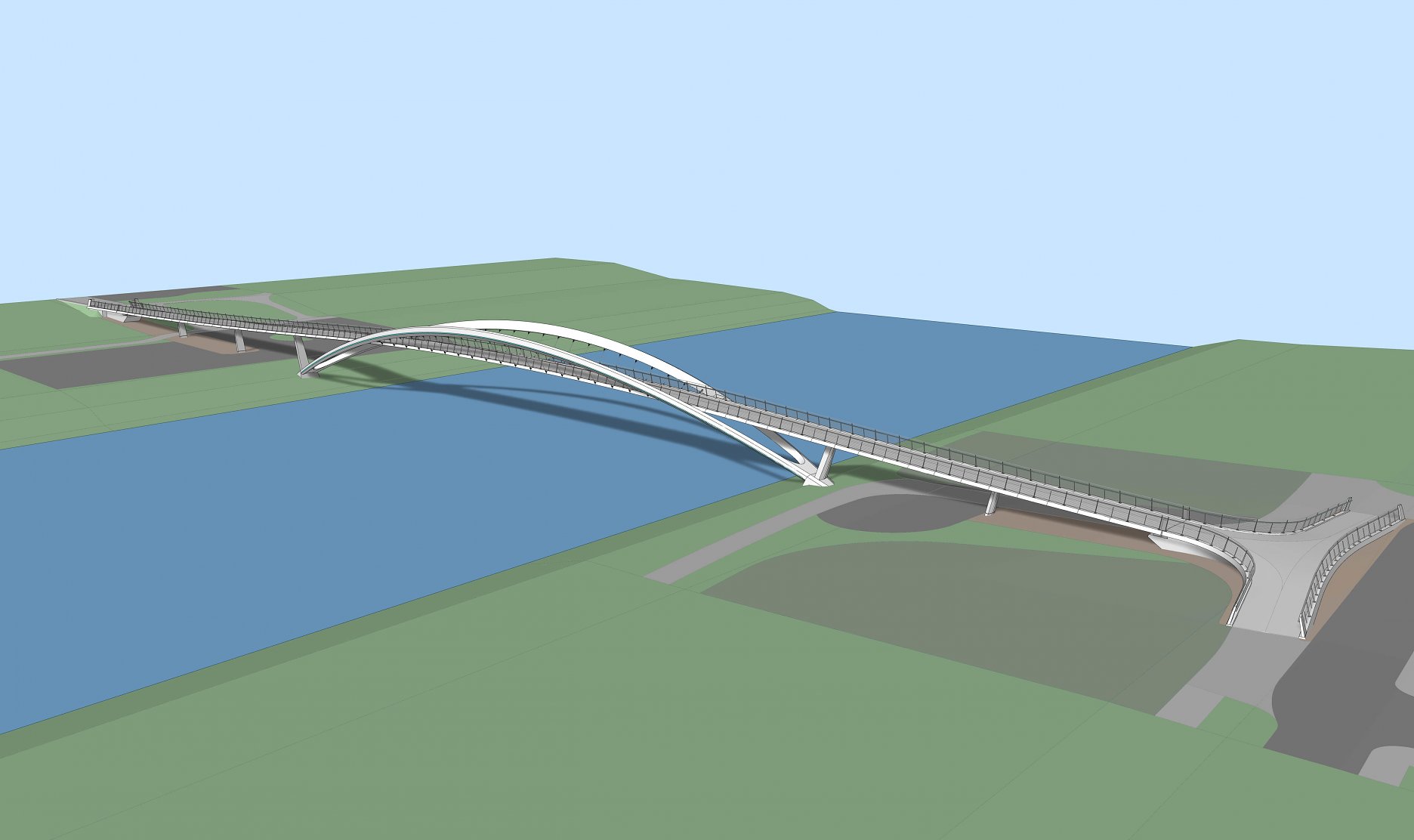 Celkový pohľad na konštrukciu mosta