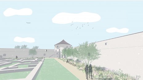 Krajinno-architektonické riešenie obnovy opevneného kláštora v obci Bzovík - diplomová práca