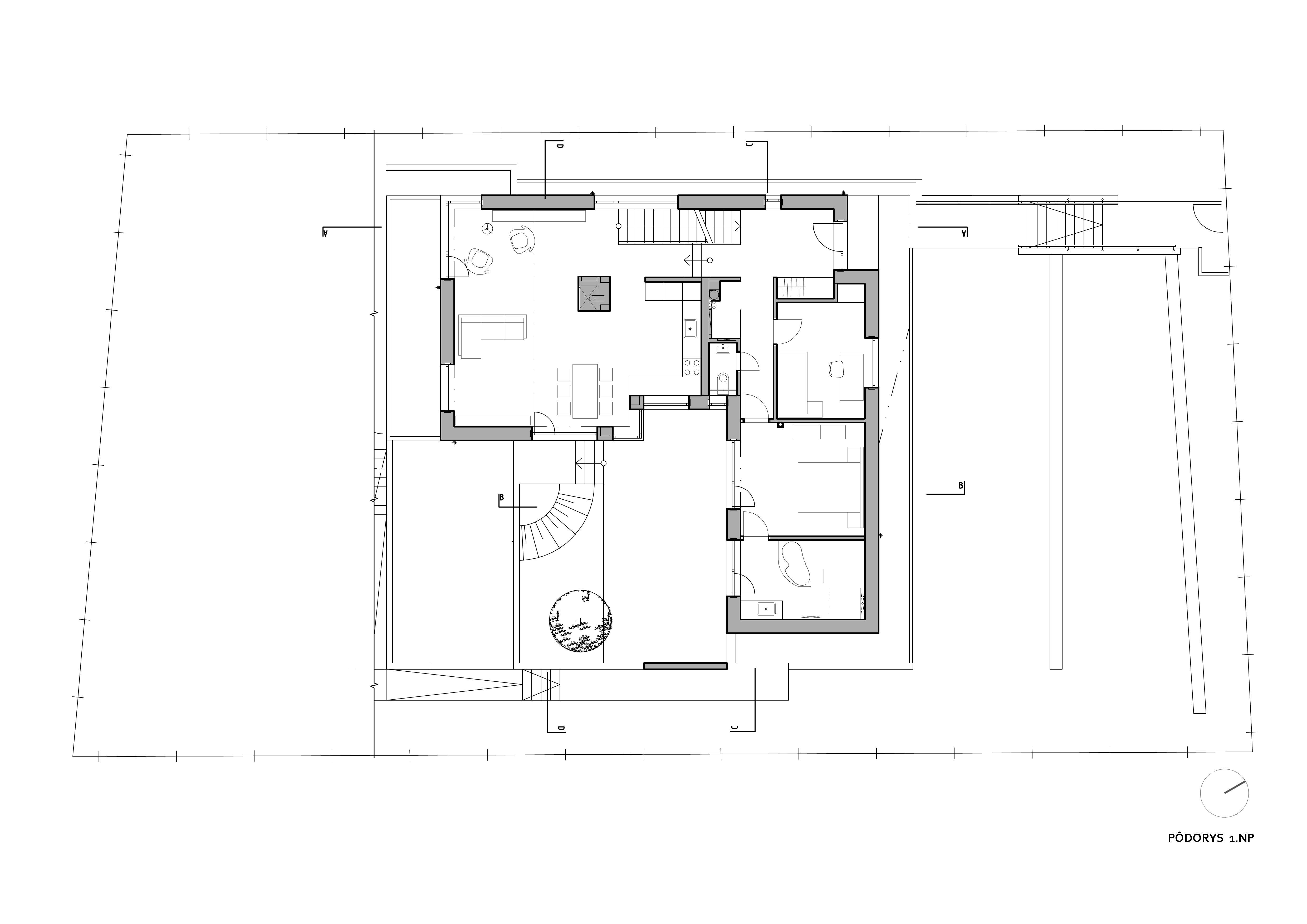 Pôdorys 1. NP