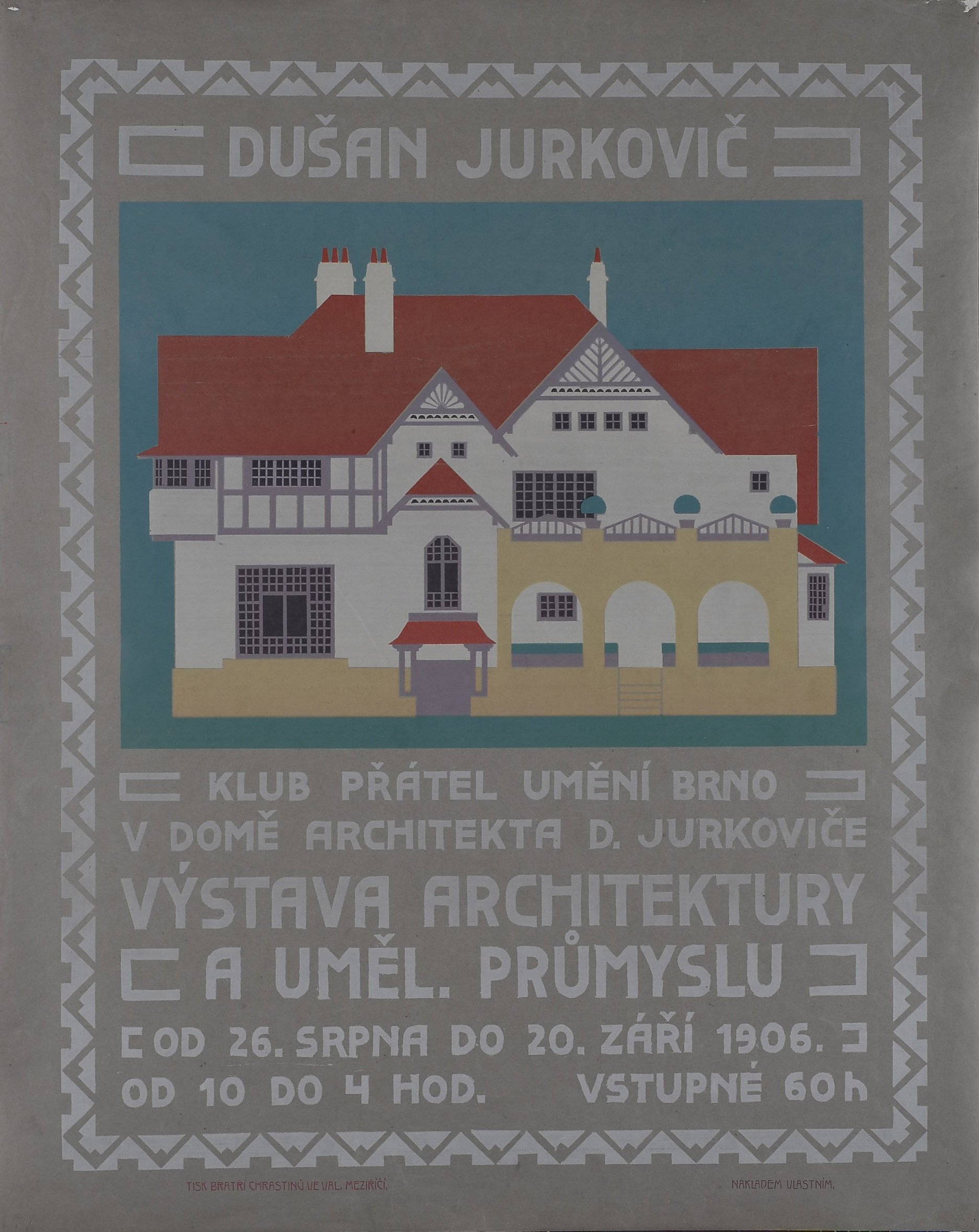 Dušan Samuel Jurkovič: Výstava Klubu priateľov umenia Brno. 1904. Litografia. Moravská galérie v Brne