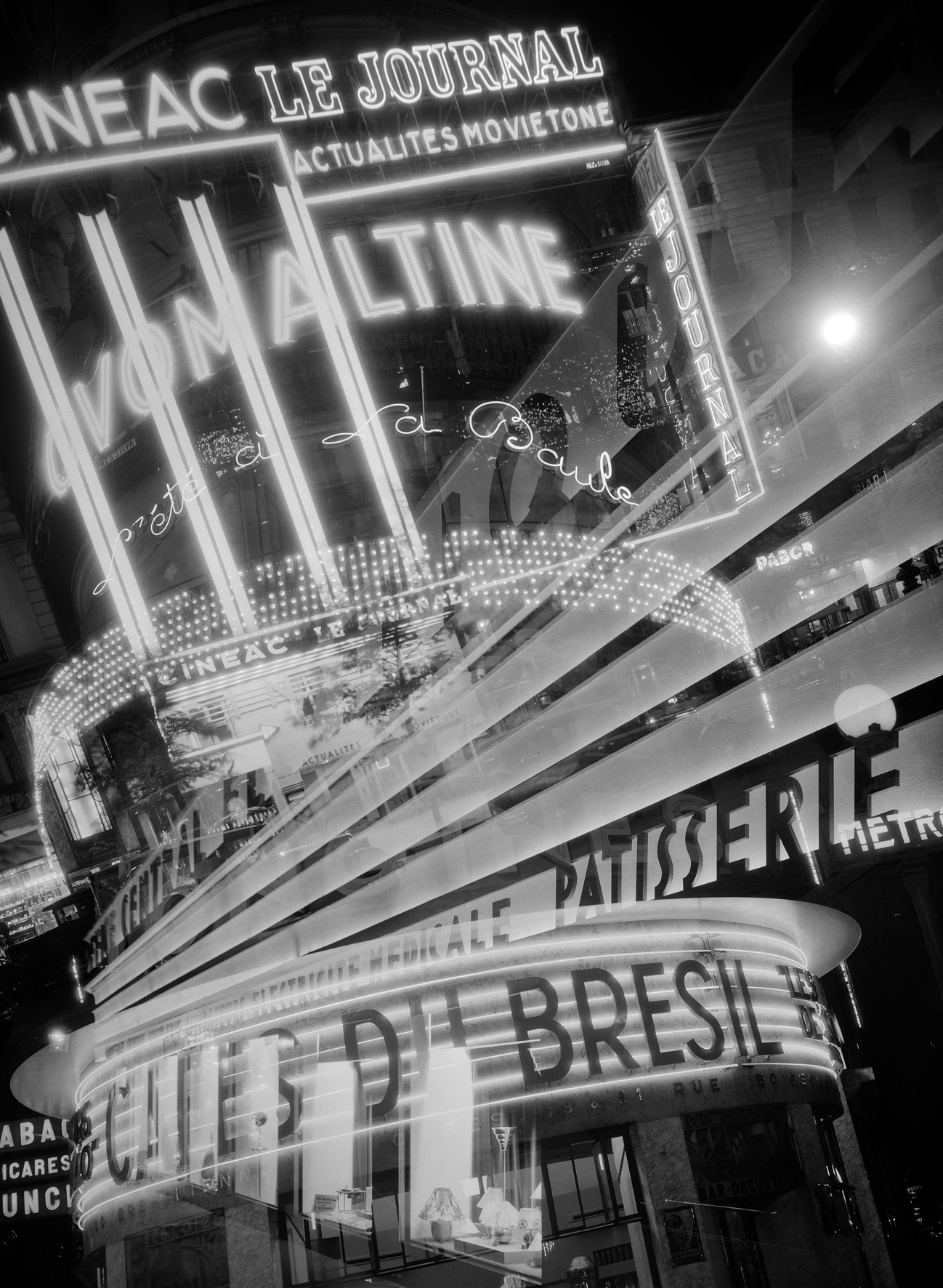 François Kollar: Zdroje energie. Neónové svetlá. Paríž. 1931. Čiernobiela fotografia, 13 x 18 cm, Bibliothèque Forney, Paris. © François Kollar / Bibliothèque Forney / Roger-Viollet