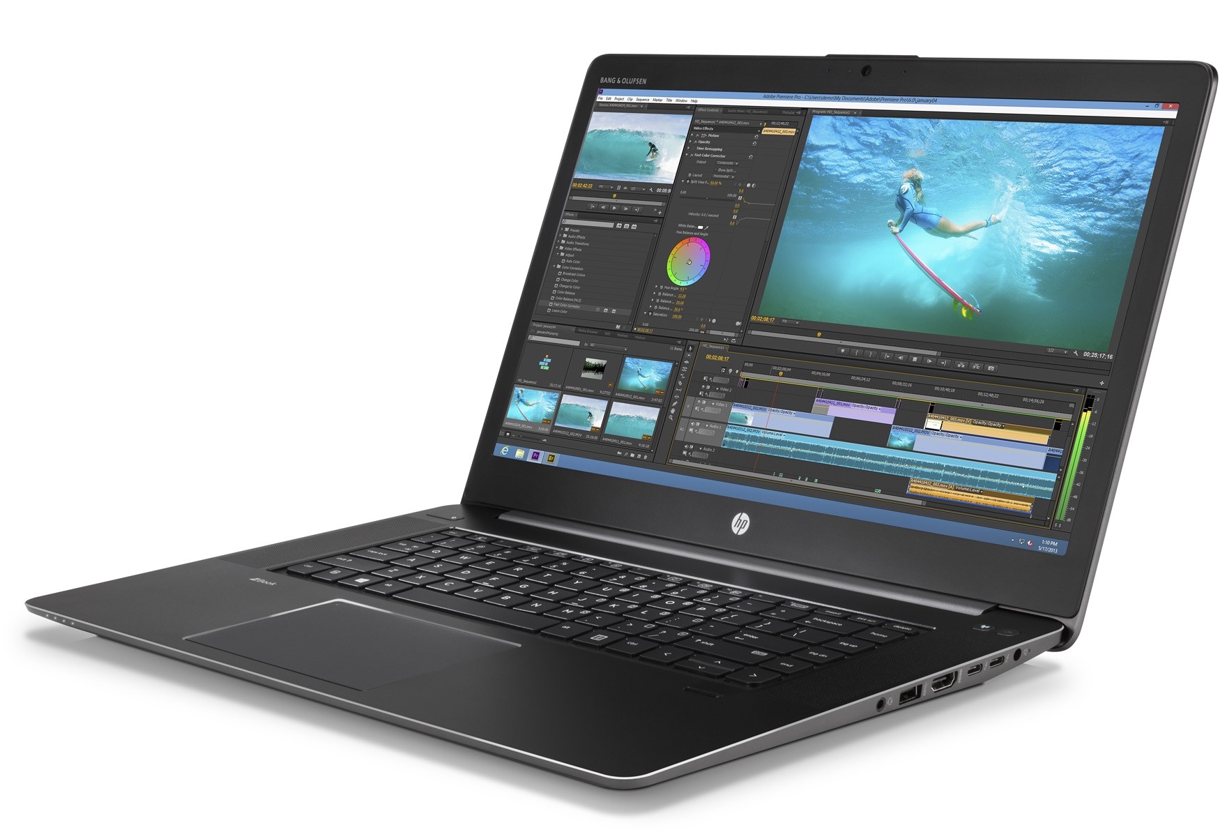 Takáto je alternatívna podoba pracovnej stanice HP ZBook Studio G3 v otvorenom stave...