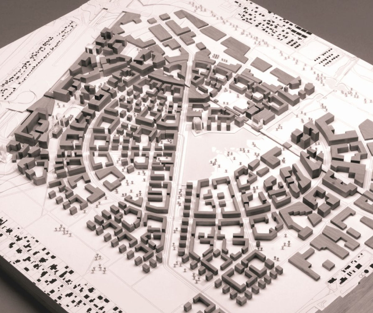 Model viedenského sídliska Aspern - Nová mestská štvrť pre 20 000 ľudí vzniká na ploche bývalého letiska Viedne.