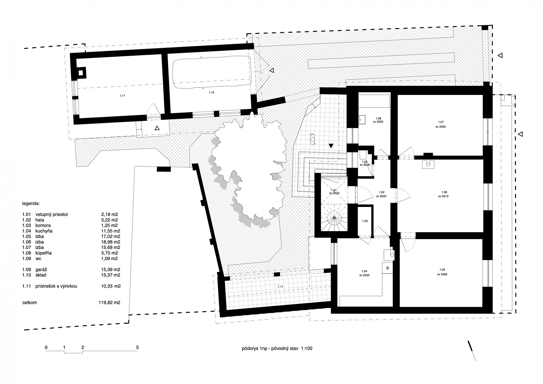 Pôdodnýs stav - 1. NP