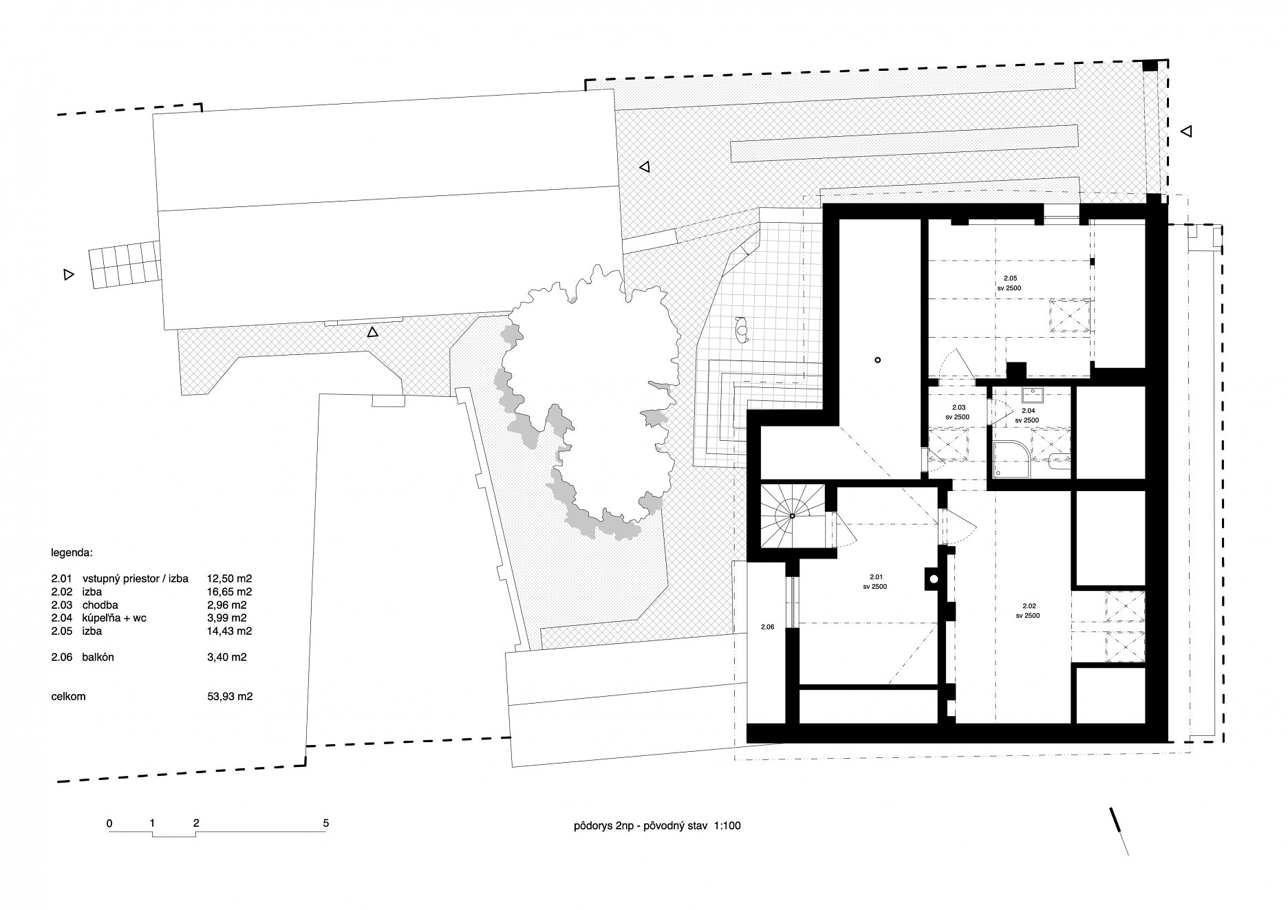 Pôvodný stav 2. NP