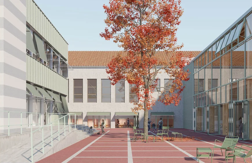 Dostavba základnej školy v obci Poříčany - víťazný návrh