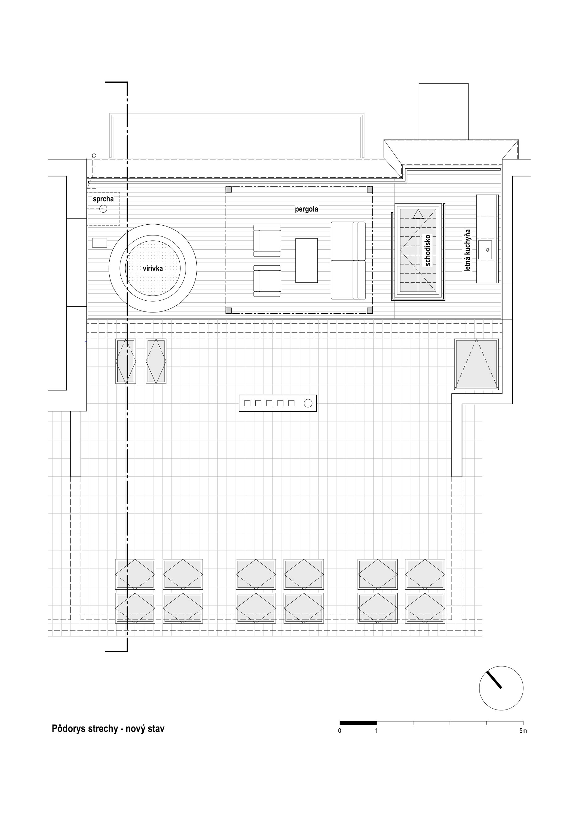 Pôdorys strechy - nový stav
