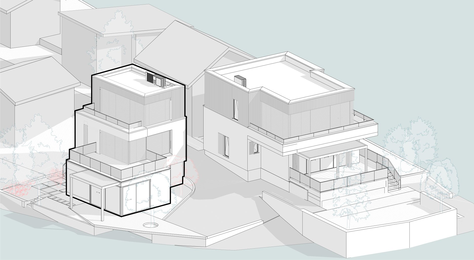 Axonometria - navrhovaný stav