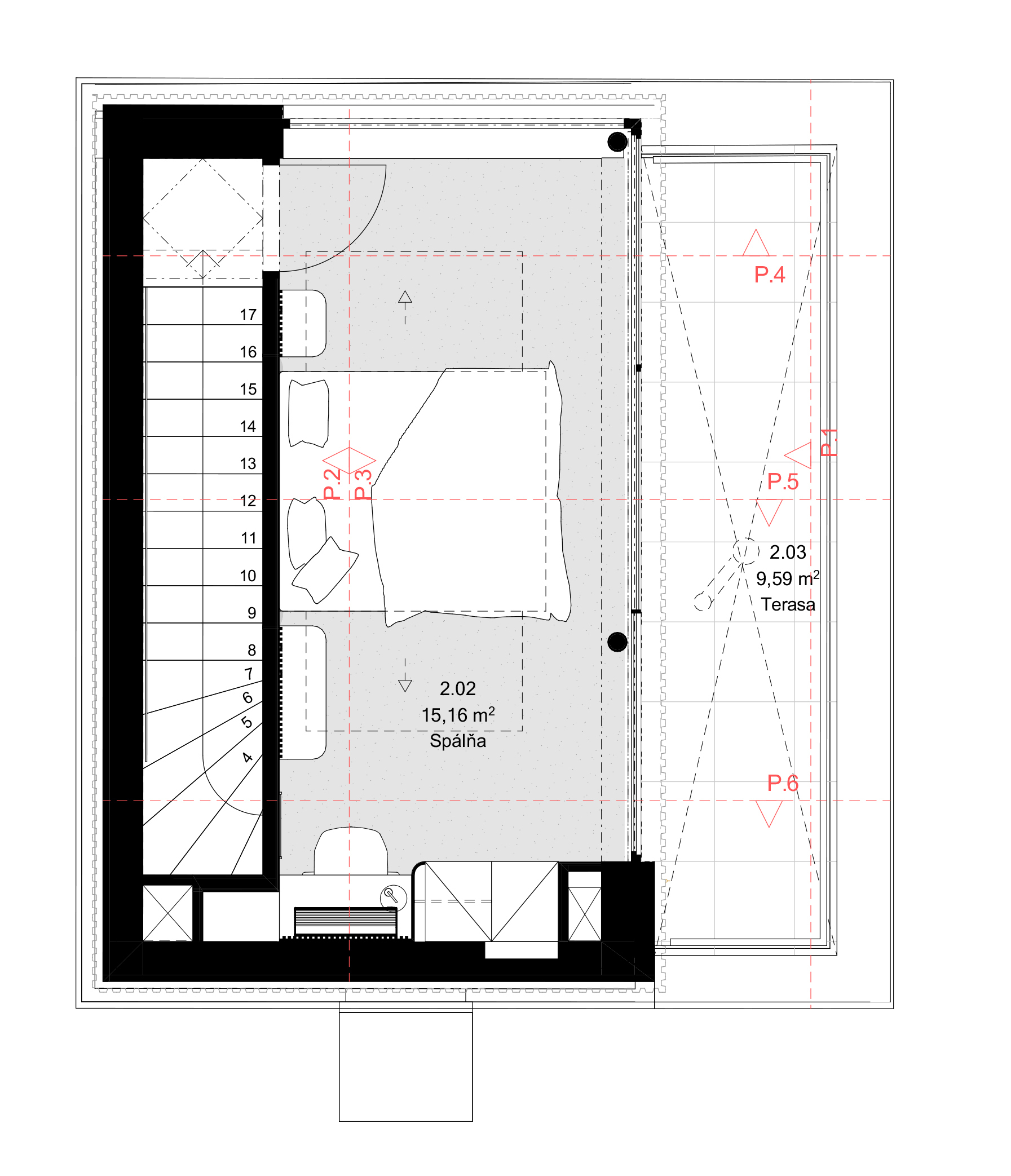 Pôdorys 2. NP - navrhovaný stav