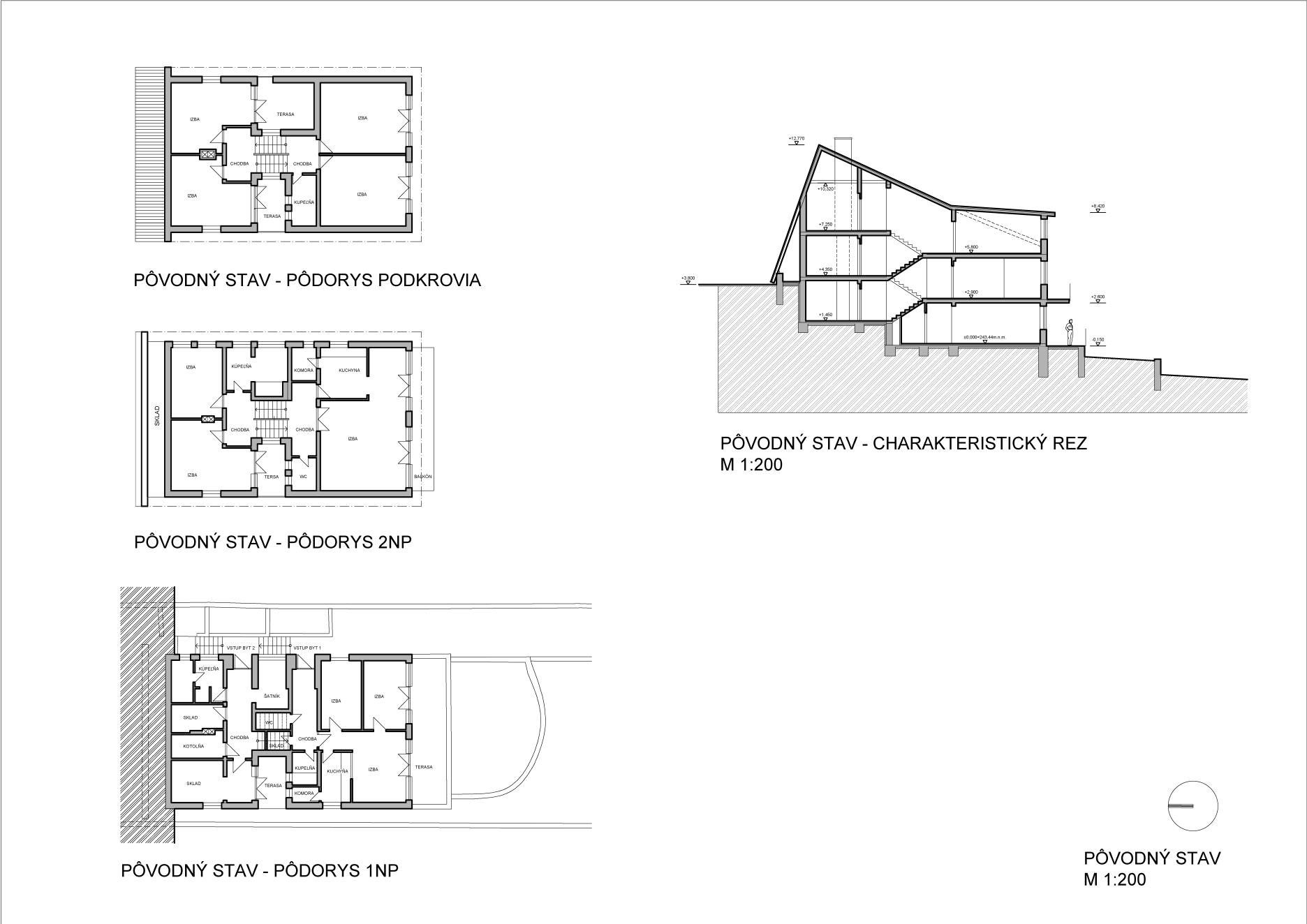 Východiskový stav - pôdorysy