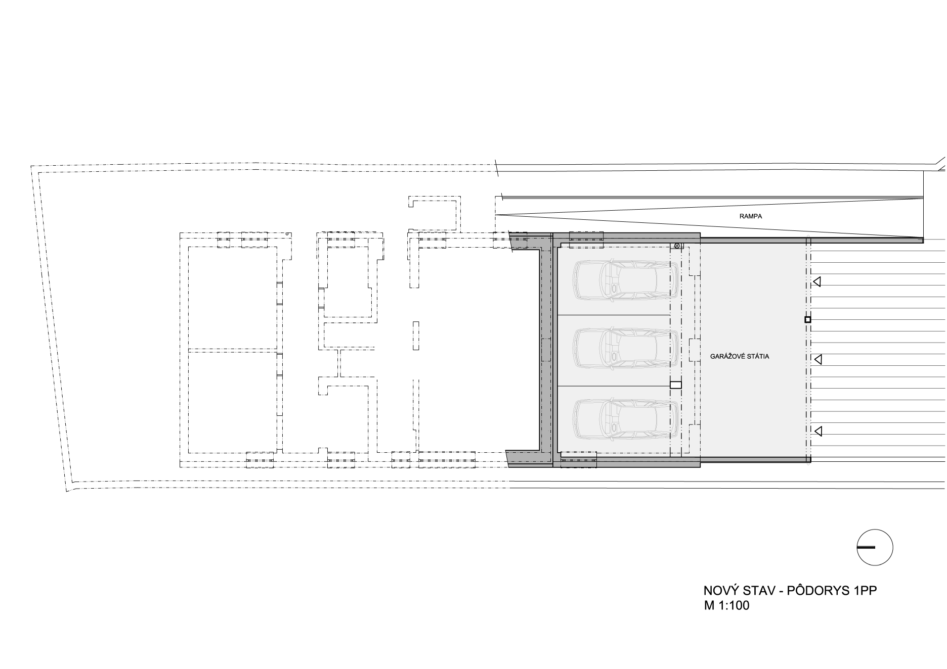 Pôdorys 1. PP - nový stav