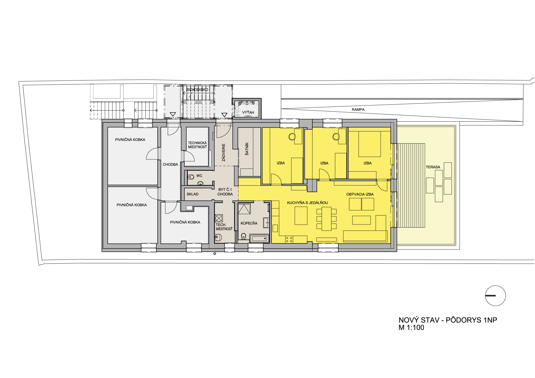 Pôdorys 1. NP - nový stav