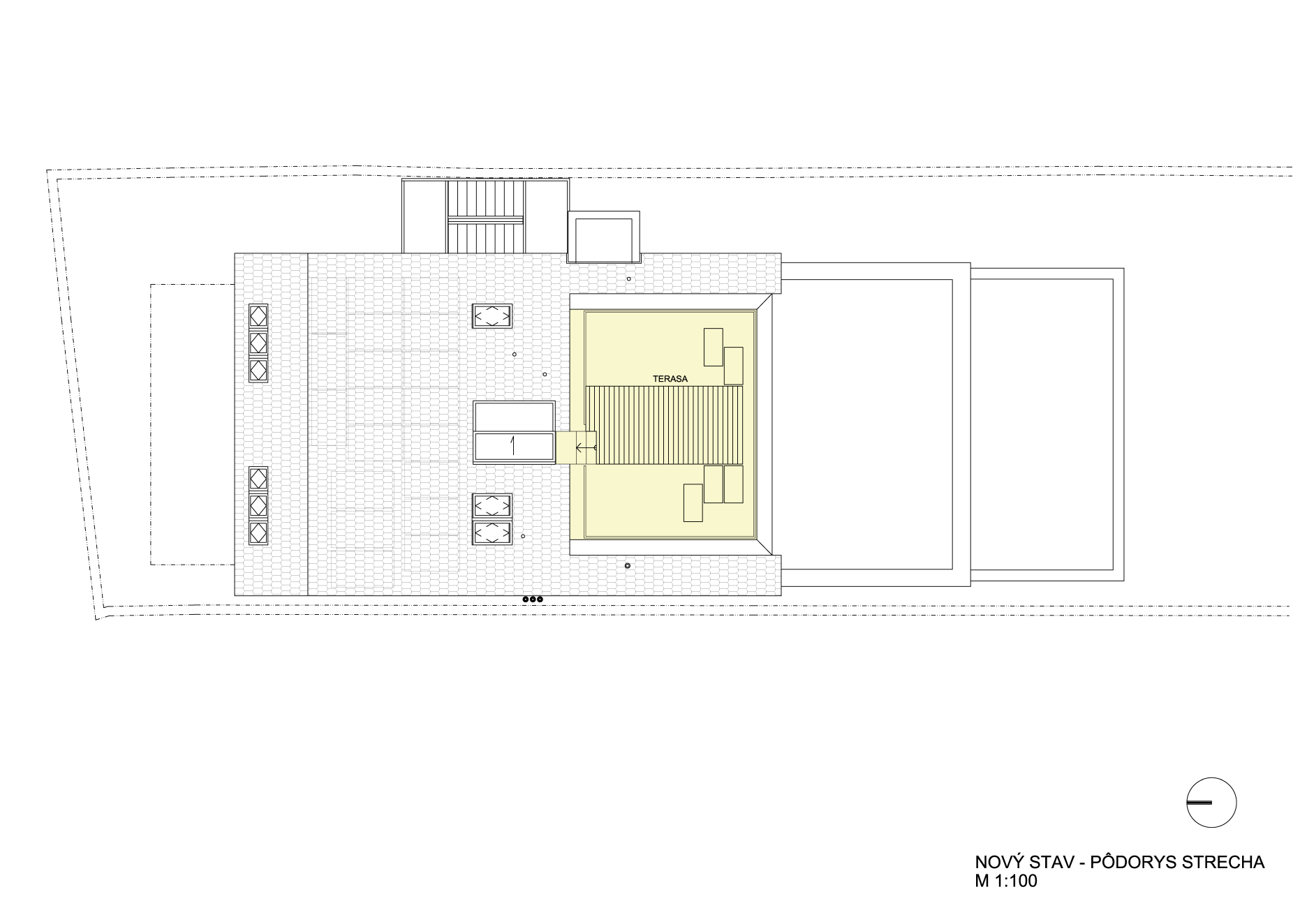 Pôdorys strechy - nový stav