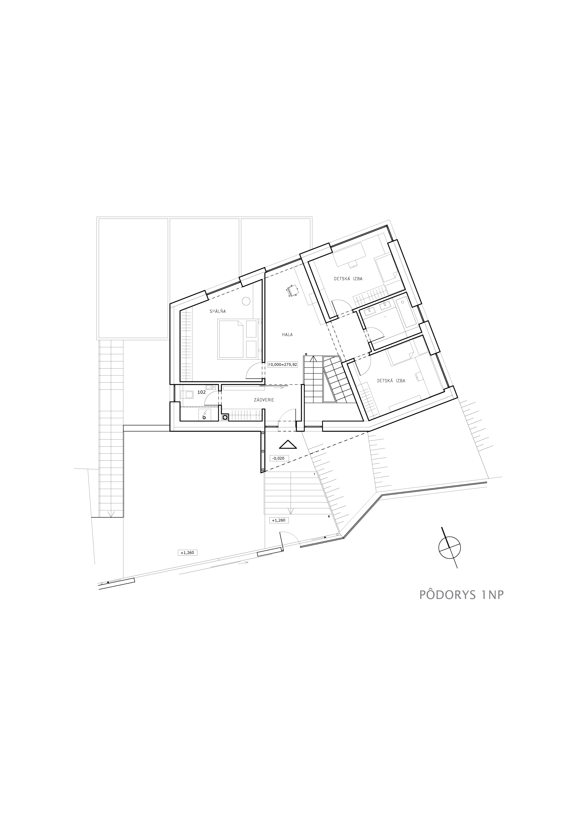 Pôdorys 1. NP