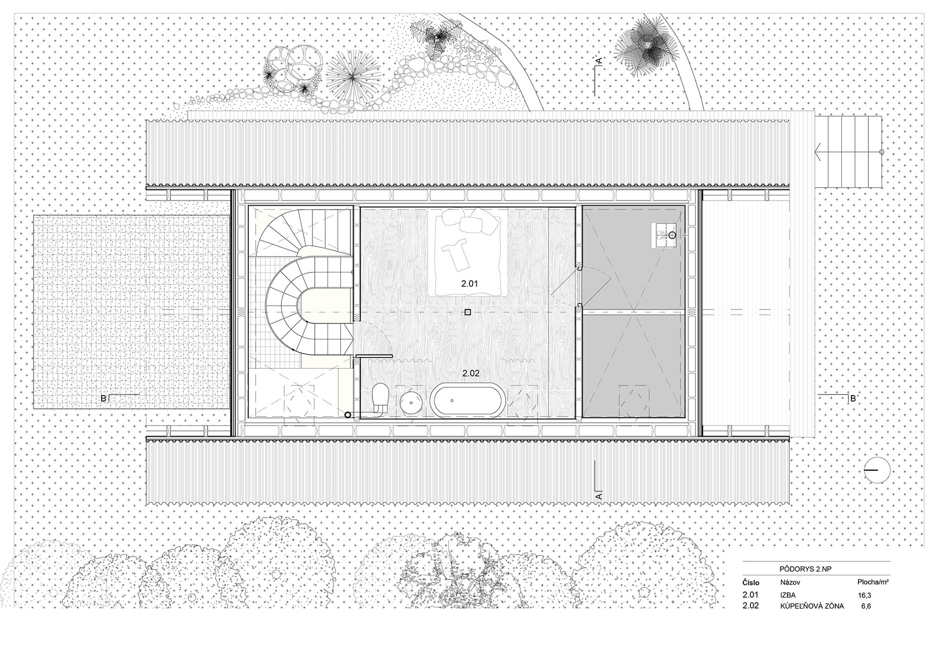 Pôdorys 2. NP
