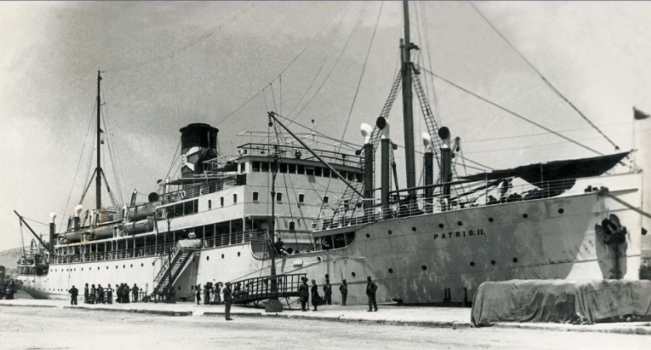 Loď Patris II. na ktorej sa kreoval v roku 1933 prvý koncept Aténskej charty.