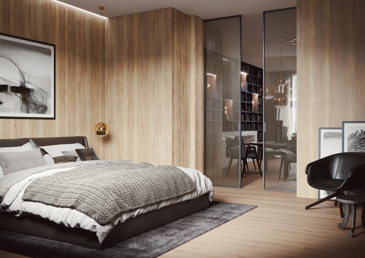 Posuvné dvere IDEANET v posuve do stropu PREMIUM, obklad steny EFEKTA