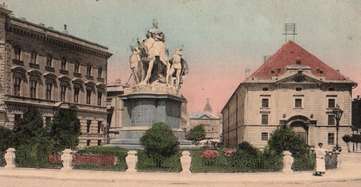 Námestie so sochou M. Terézie pred výstavbou Reduty 
