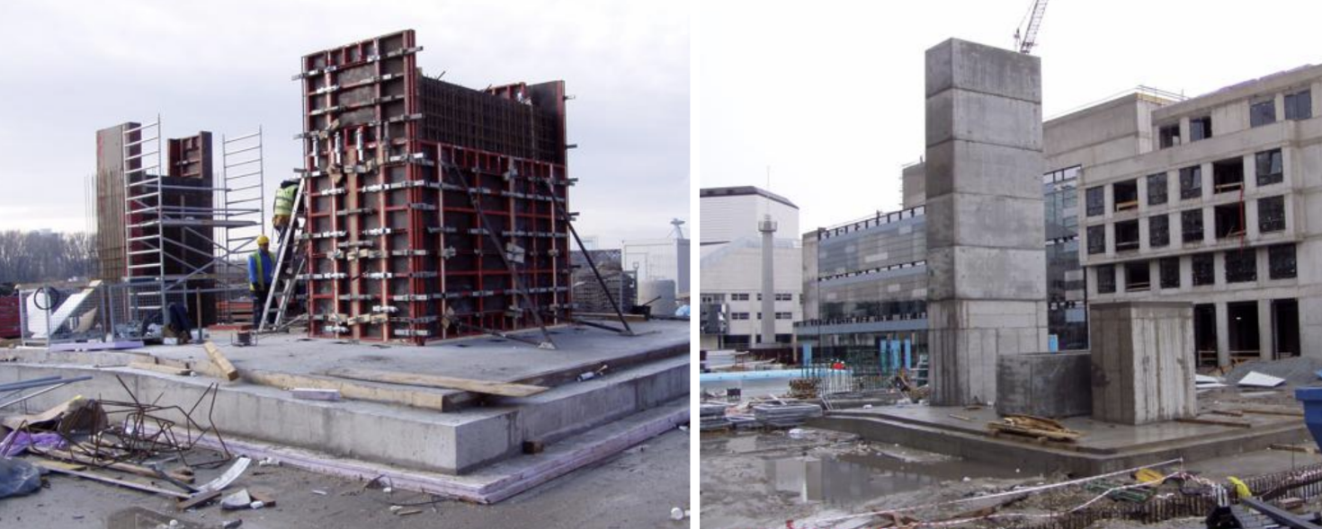 Z výstavby stavebnej časti pamätníka – zakladanie a pylón 