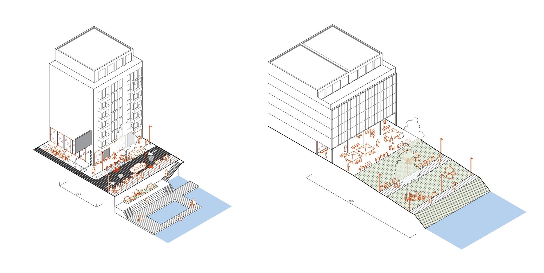 Zimný prístav, vízia - rezy