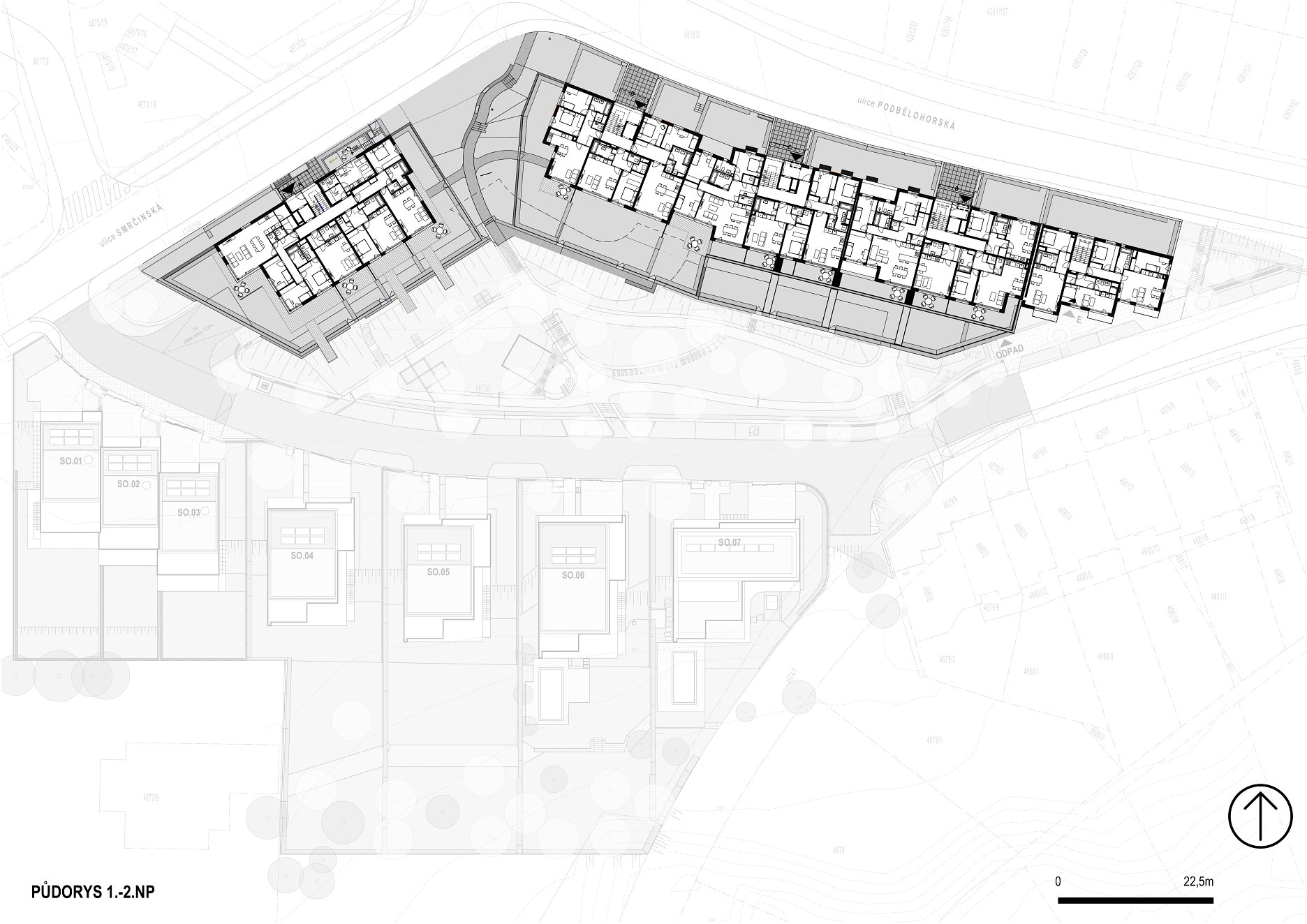 Pôdorys 1. NP - 2. NP