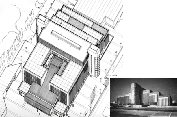 Združený obchodný dom Ružinov, Bratislava, realizácia 1984, Autori: J. Bahna, F. Kalesný, Ľ. Mihálik, P. Čížek, P. Minarovič