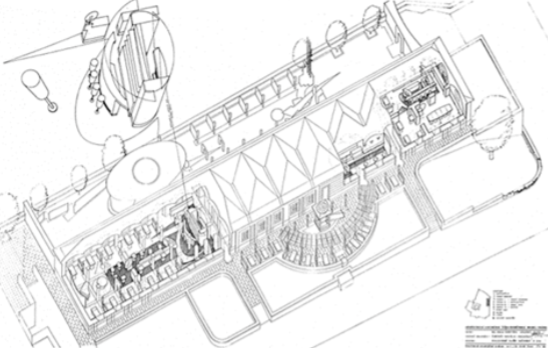 Rekonštrukcia , dostavba a interiér hradnej vinárne– národnej kultúrnej pamiatky v areáli bratislavského hradu, architektonická štúdia 1992, Autor: F. Kalesný, autor. spolupráca Ľ. Mihálik