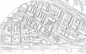 Bratislava Petržalka – Panónska cesta, sektor „C“, polyfunkčná zóna, urbanisticko- architektonická štúdia 1992, Autori: F. Kalesný, V. Zigo.
