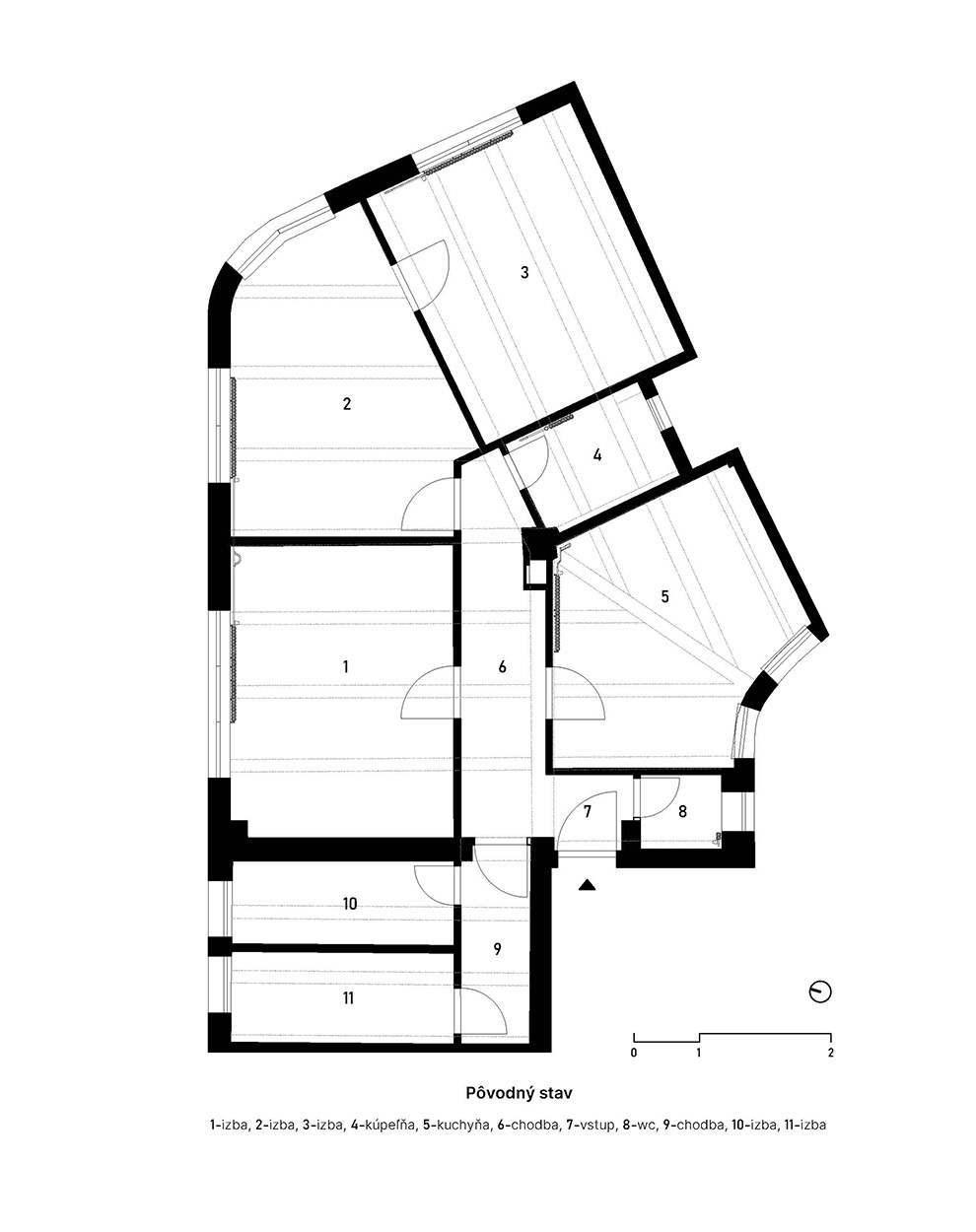 Pôdorys - pôvodný stav