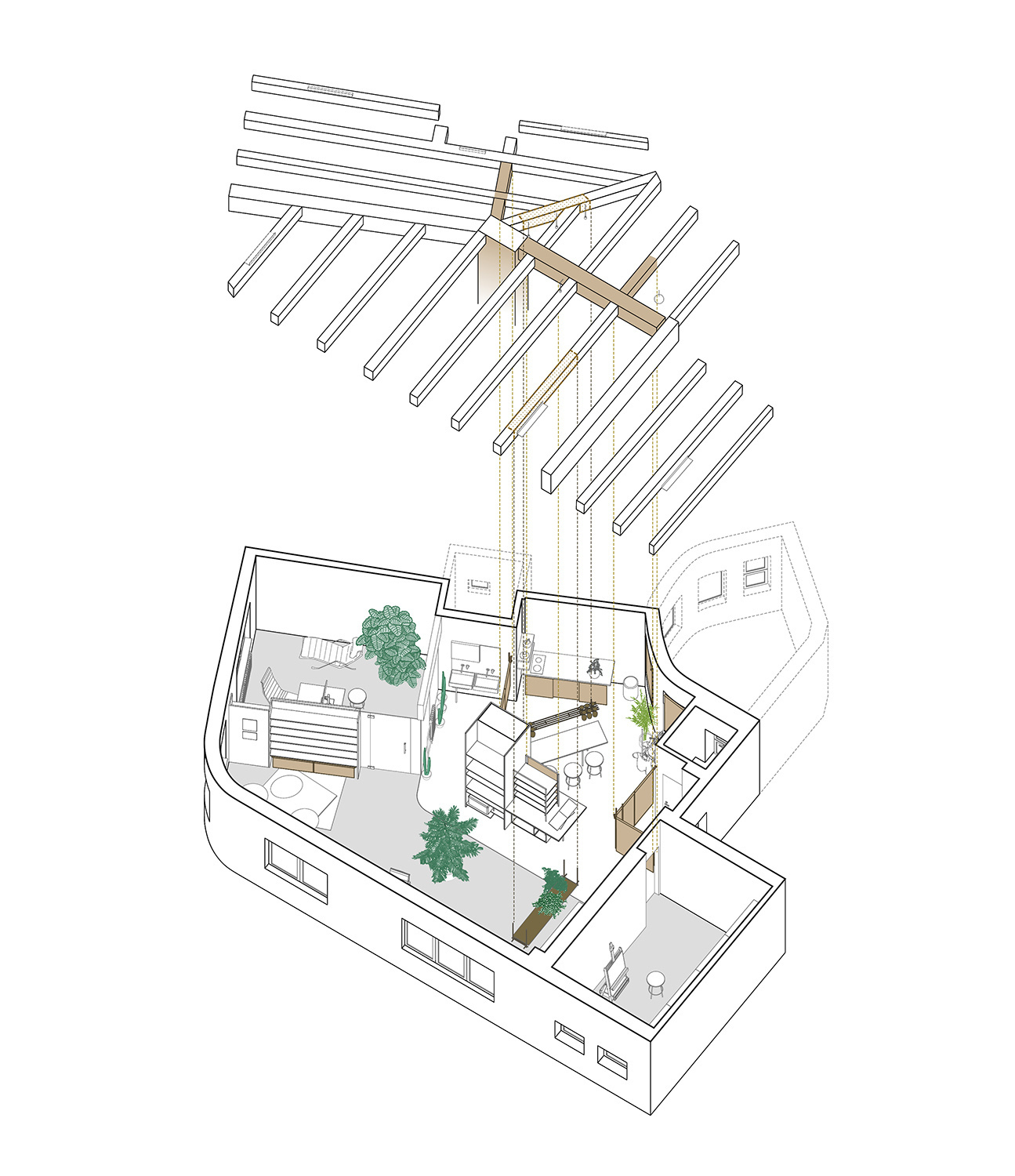 Axonometria - ateliér