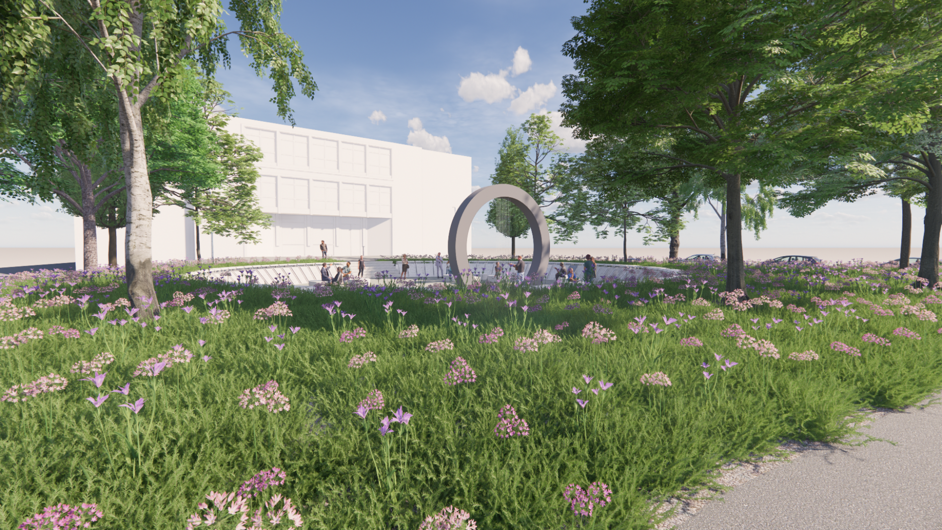 Vizualizácia fontány pred PKO