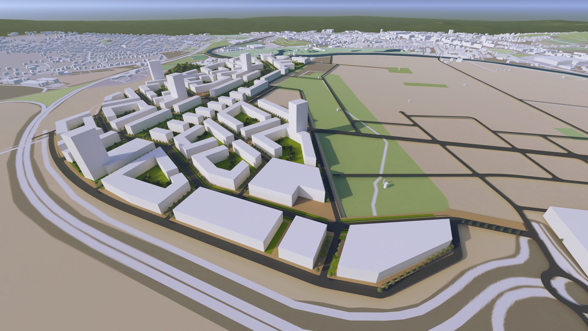 3D náhľad územného plánu Šindolka II.