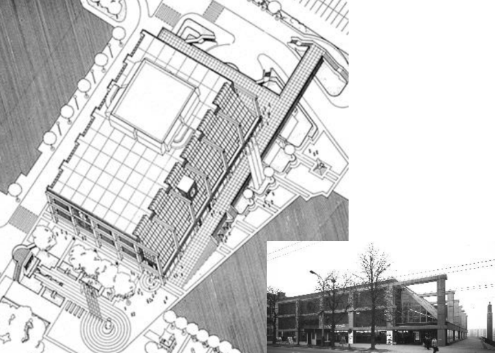 Obchodný dom Prior, Prešov, realizácia 1986, Autori: F. Kalesný, F. Minárik