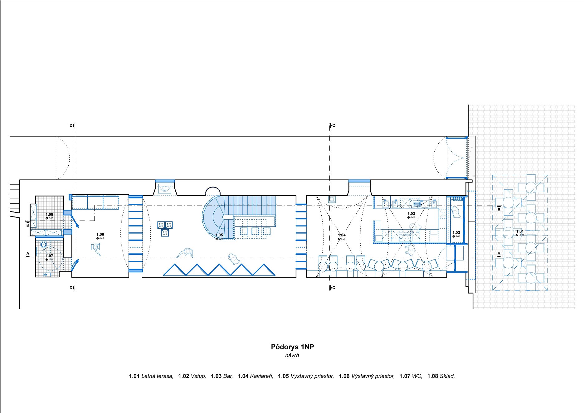 Pôdorys 1. NP - návrh