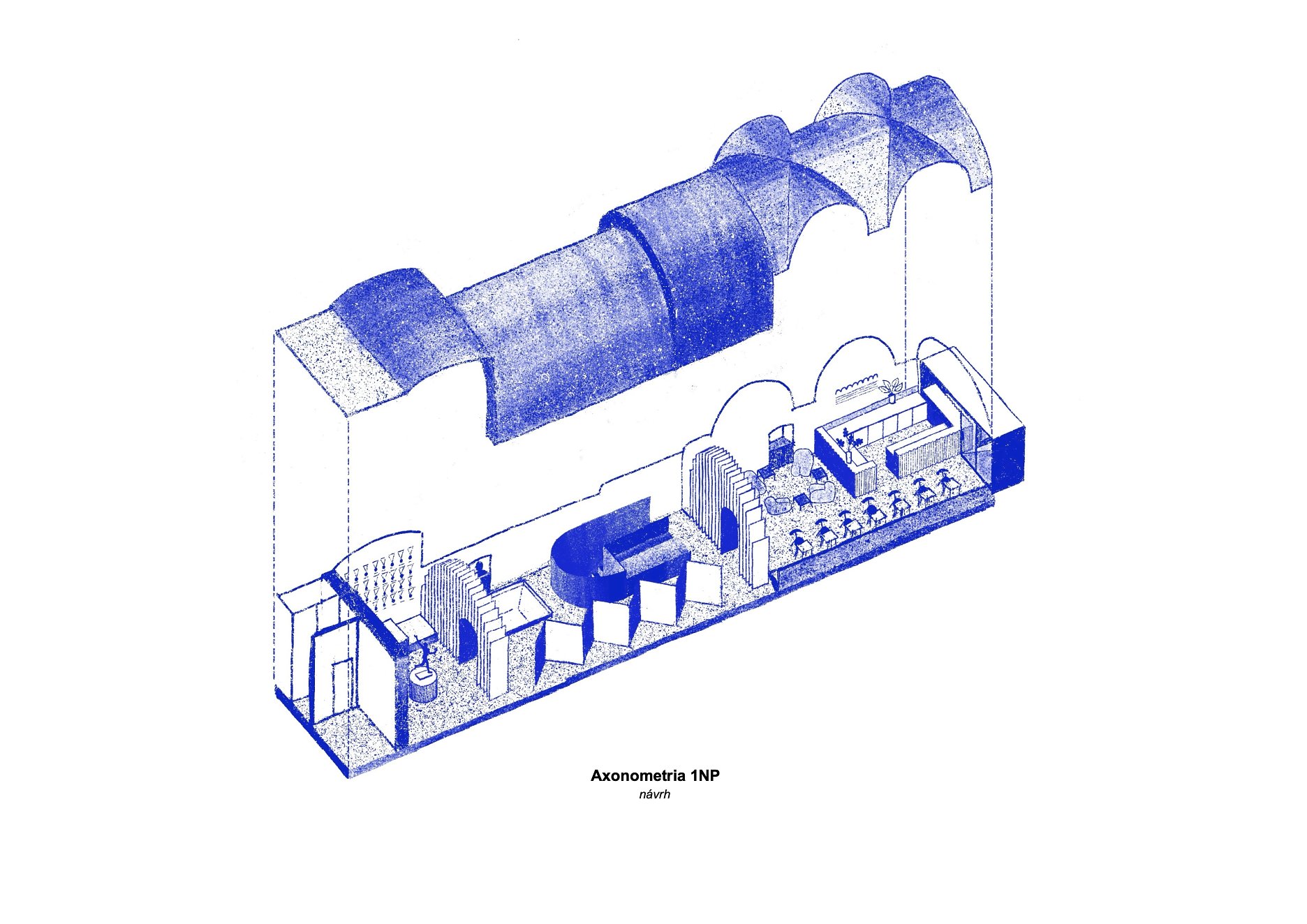 Axonometria 1. NP - návrh