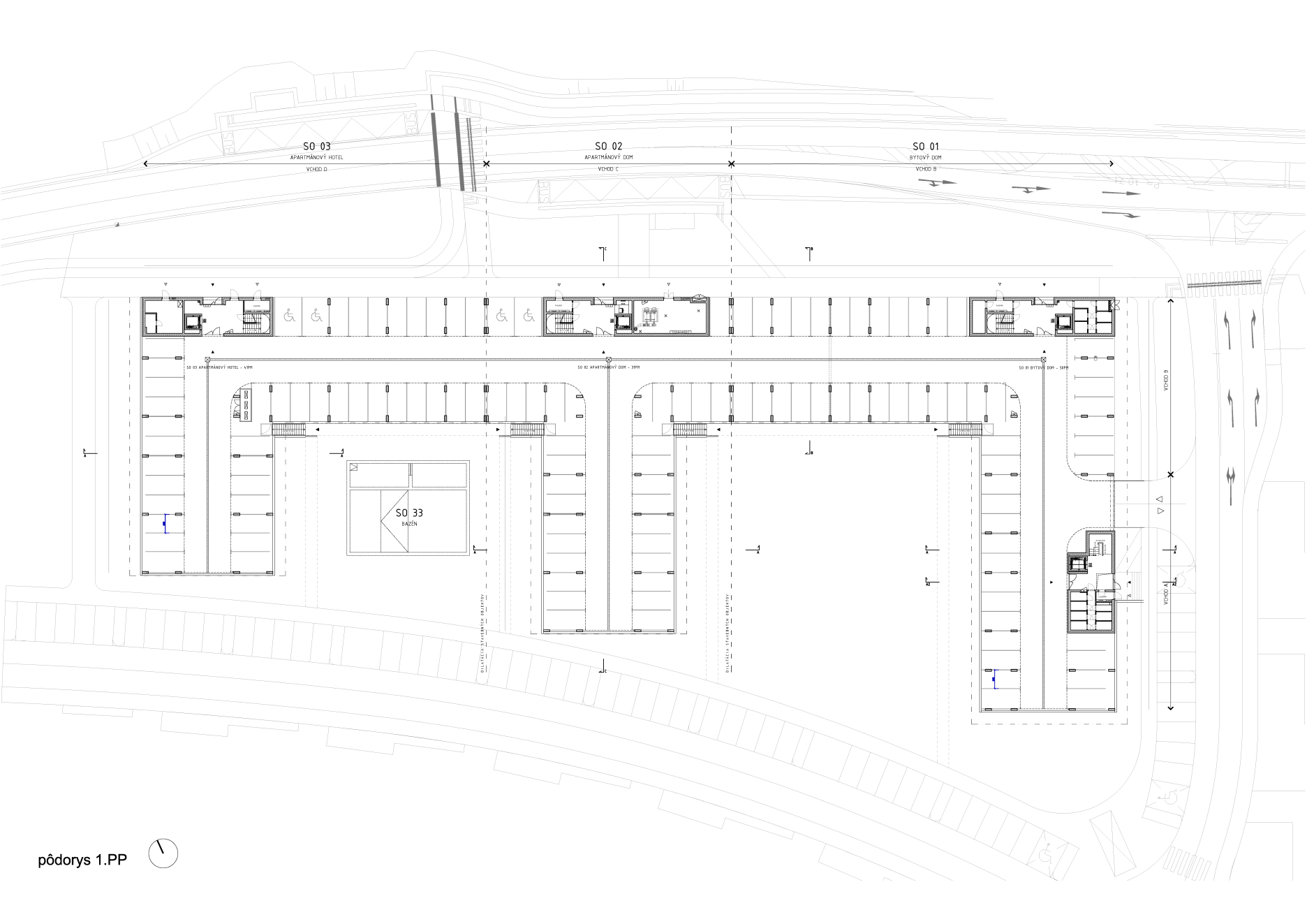 Pôdorys 1. PP