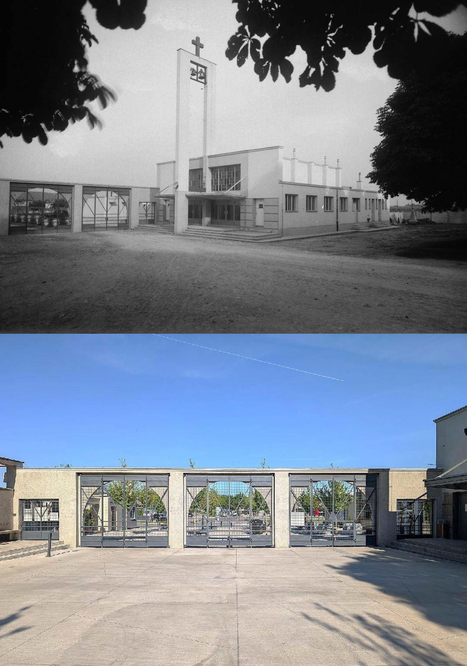 Areál na dobovej fotografii a pred záhájením rekonštrukcie