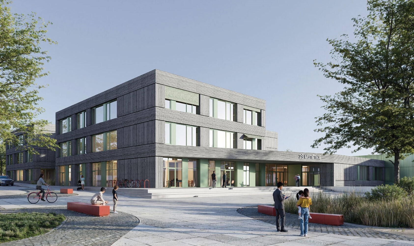 Nová základní škola Mstětice - koncept Bratislavského ateliéru Machala architekti