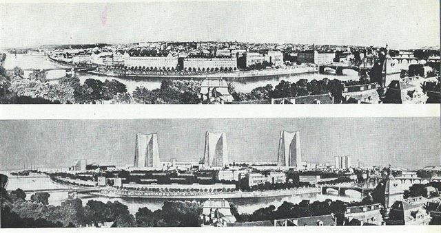 Tři věžové domy pražské city