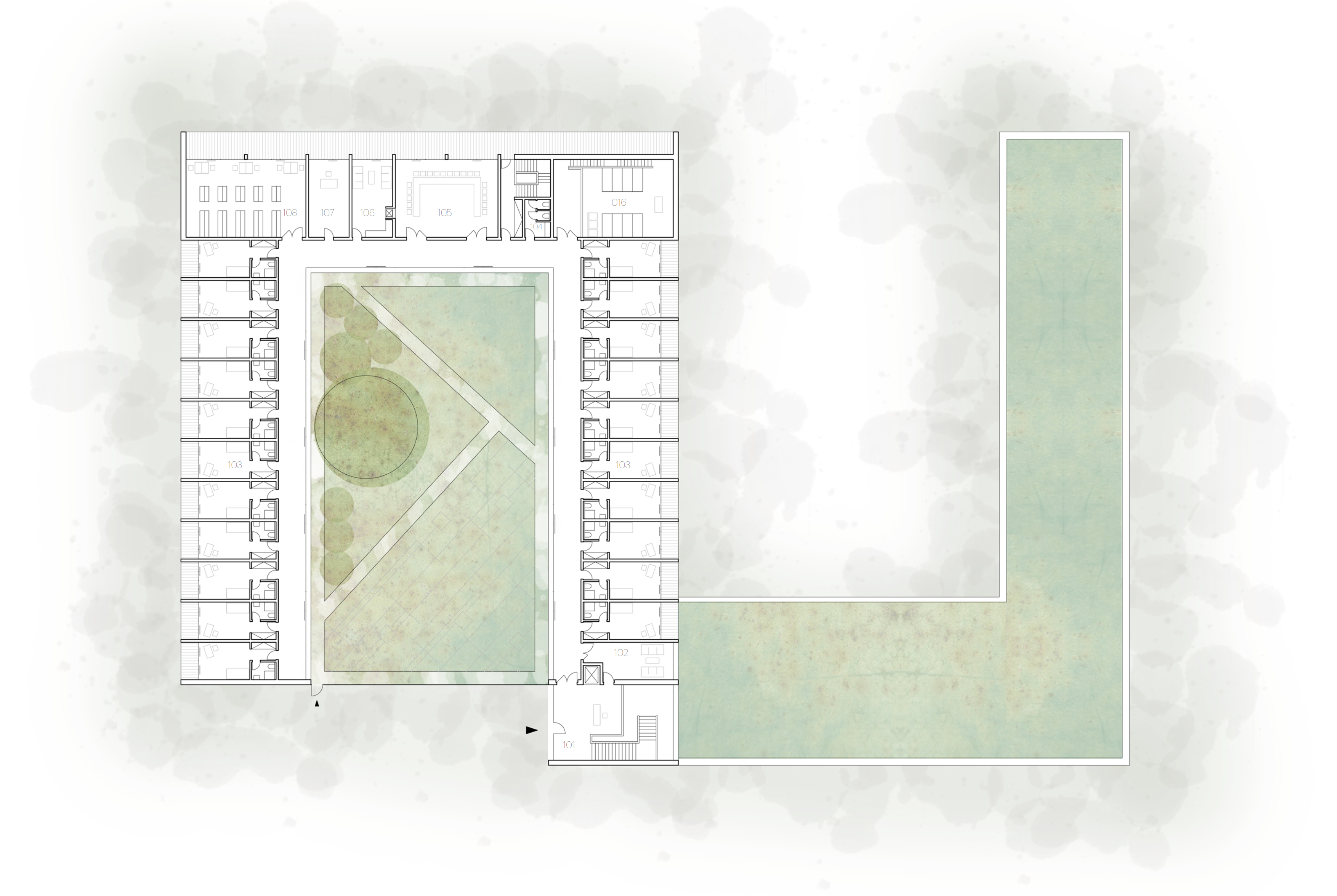 Půdorys vstupního patra