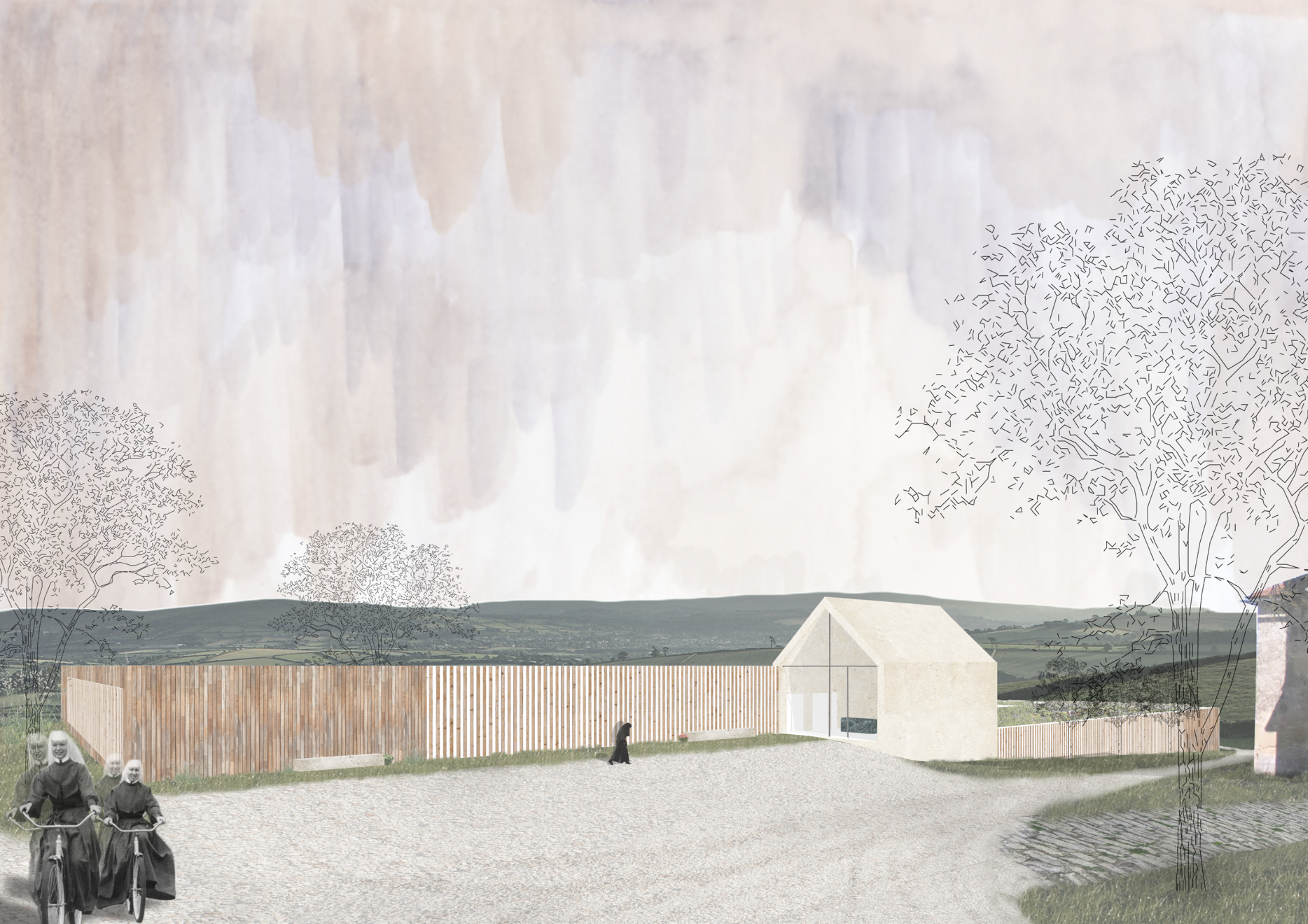 Pohled na klášter a panoramaty