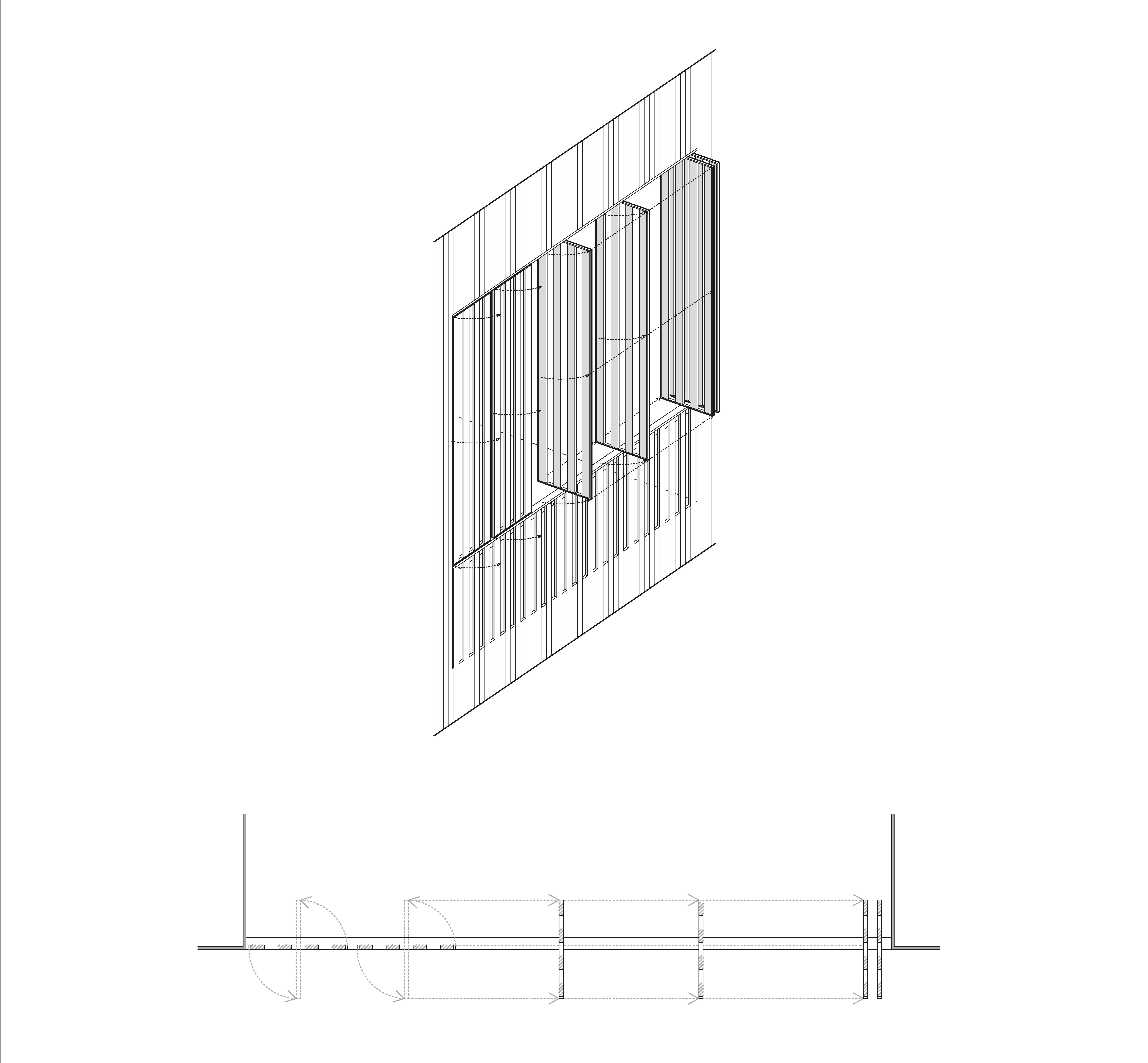 Schéma možností nastavení lamelového stínění
