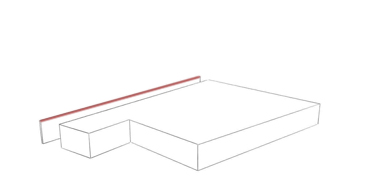 2 - Hmota limitovaná výškou susedného múru