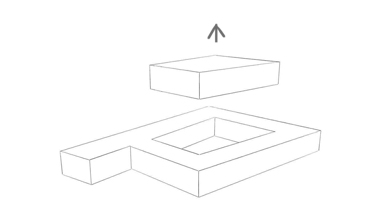 3 - Vybratie hmoty vytvorením nádvoria