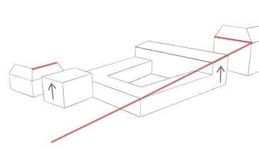 4 - Zdvihnutie častí hmôt po úroveň existujúcich ríms