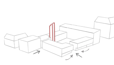 5 - Vloženie dominanty a vytvorenie priechodov k nej